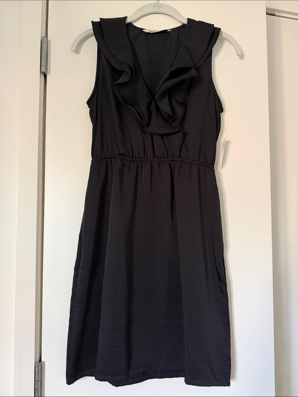 Old Navy Black Ruffle-Front Sleeveless Dress